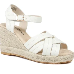 Bellissimo Memory Foam Wedged Espadrilles - White