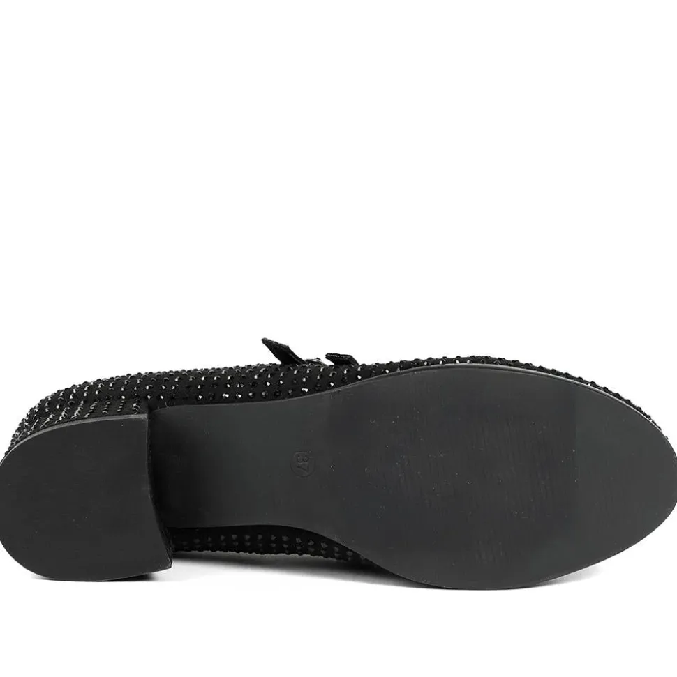 Bellissimo Smart Diamente Mary Janes - Black