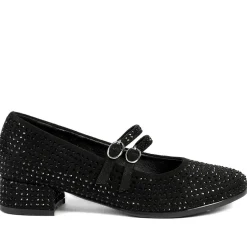 Bellissimo Smart Diamente Mary Janes - Black