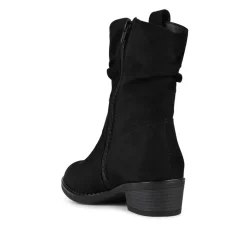 Bellissimo Western Boots - Black Faux Suede