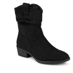 Bellissimo Western Boots - Black Faux Suede