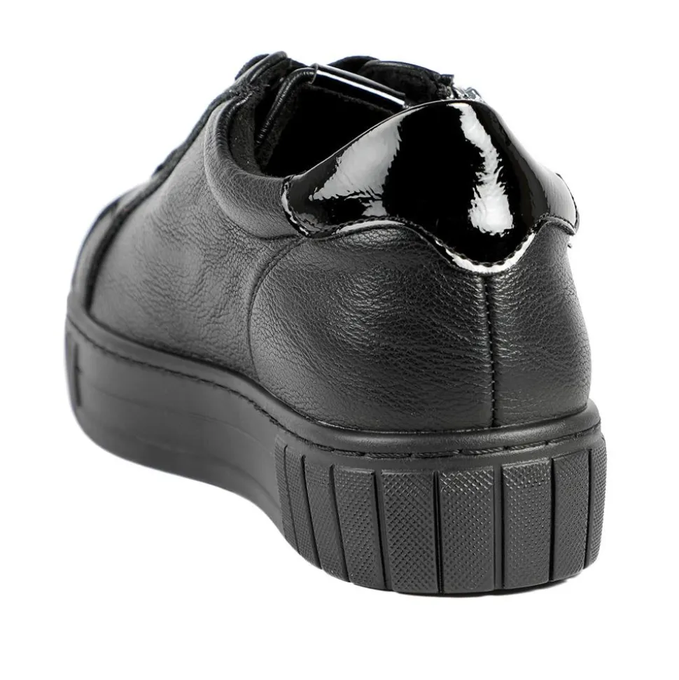 Bellissimo Wide Fit Zip & Lace Trainers - Black