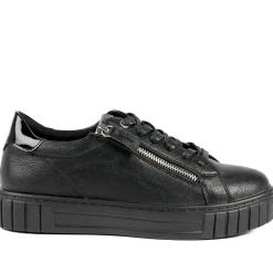 Bellissimo Wide Fit Zip & Lace Trainers - Black