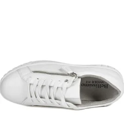 Bellissimo Wide Fit Zip & Lace Trainers - White