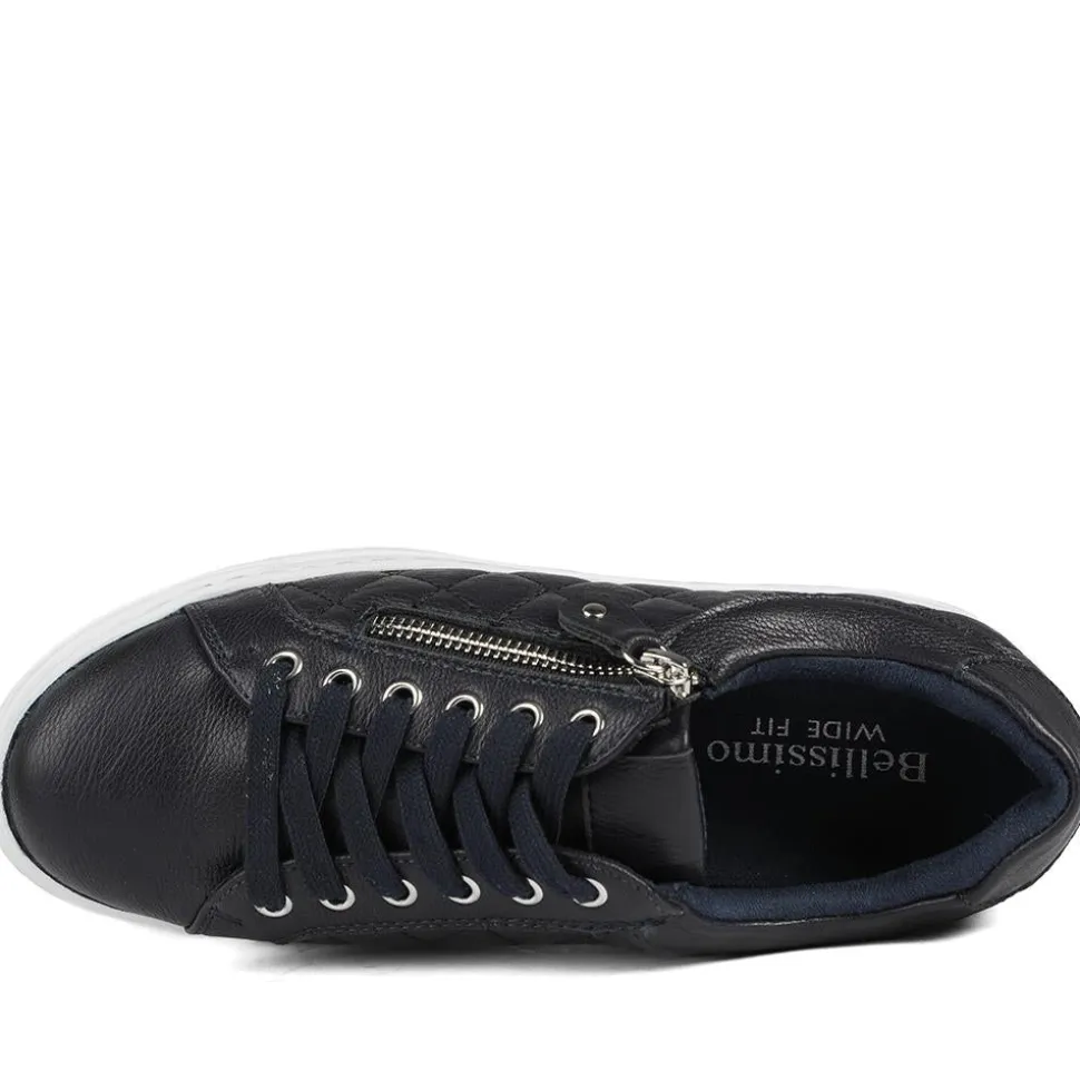 Bellissimo Wide Fit Zipped Trainers - Navy