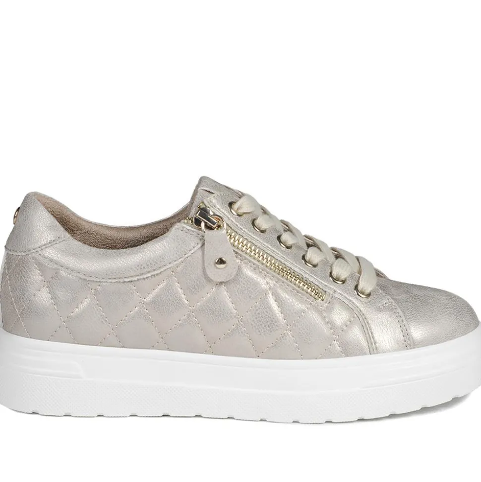 Bellissimo Wide Fit Zipped Trainers - Soft Gold