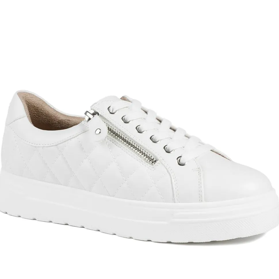 Bellissimo Wide Fit Zipped Trainers - White