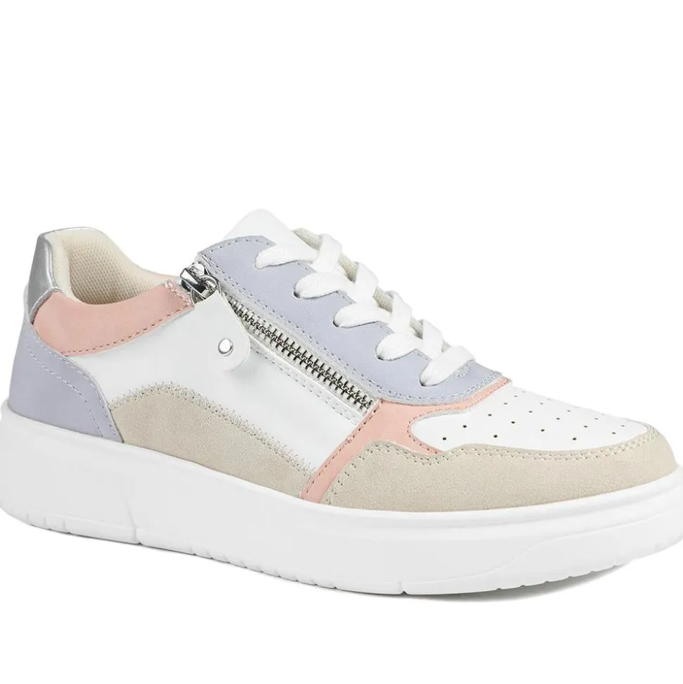 Bellissimo Zip & Lace Platform Trainers - Lilac