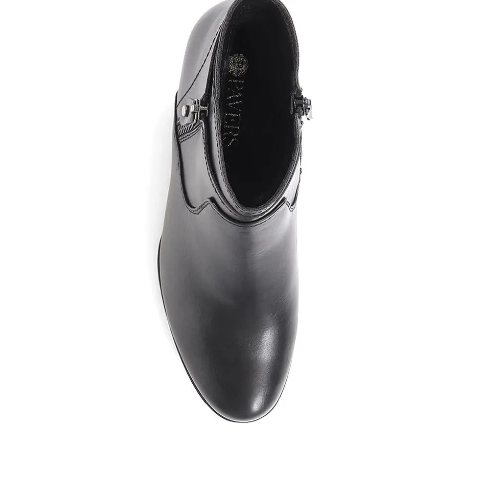 Block Heel Ankle Boots - Black
