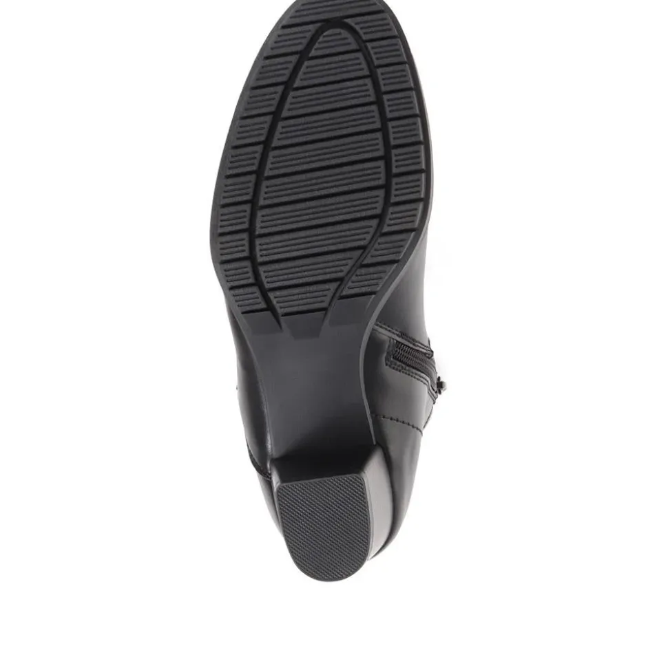 Block Heel Ankle Boots - Black