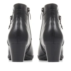 Block Heel Ankle Boots - Black