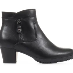 Block Heel Ankle Boots - Black