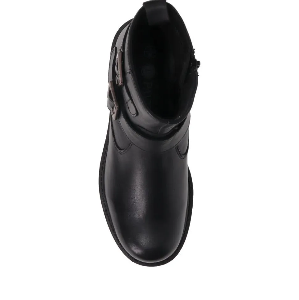 Block-Heel Ankle Boots - Black