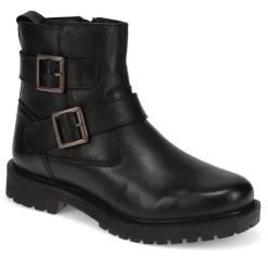 Block-Heel Ankle Boots - Black