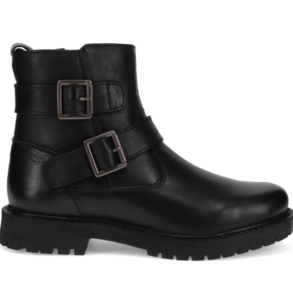 Block-Heel Ankle Boots - Black