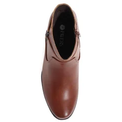 Block Heel Ankle Boots - Tan