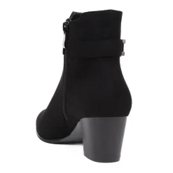 Block-Heeled Ankle Boots - Black
