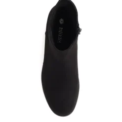 Block-Heeled Ankle Boots - Black