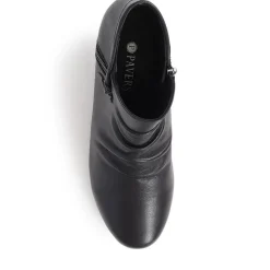 Block-Heeled Ankle Boots - Black