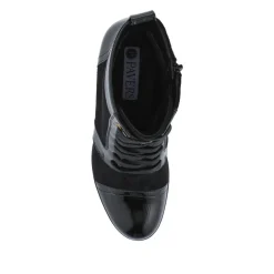 Block-Heeled Ankle Boots - Black