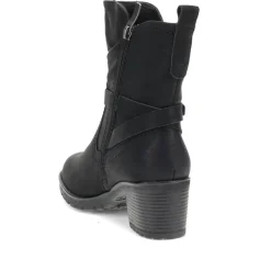 Block-Heeled Ankle Boots - Black