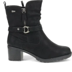 Block-Heeled Ankle Boots - Black