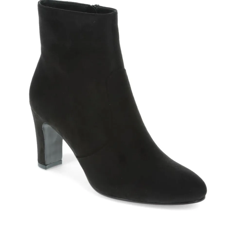 Block Heeled Ankle Boots - Black