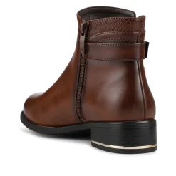 Block Heeled Ankle Boots With Inside Zip - Tan