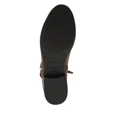 Block Heeled Ankle Boots With Inside Zip - Tan