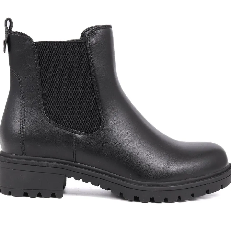 Block-Heeled Chelsea Boots - Black