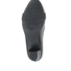 Block Heeled Court Shoes - Black