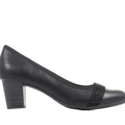 Block Heeled Court Shoes - Black