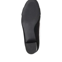 Block Heeled Court Shoes - Black