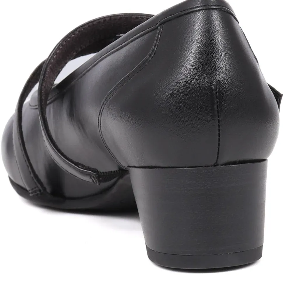Block-Heeled Mary Janes - Black