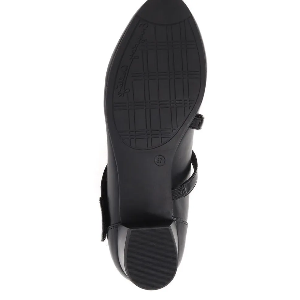 Block-Heeled Mary Janes - Black