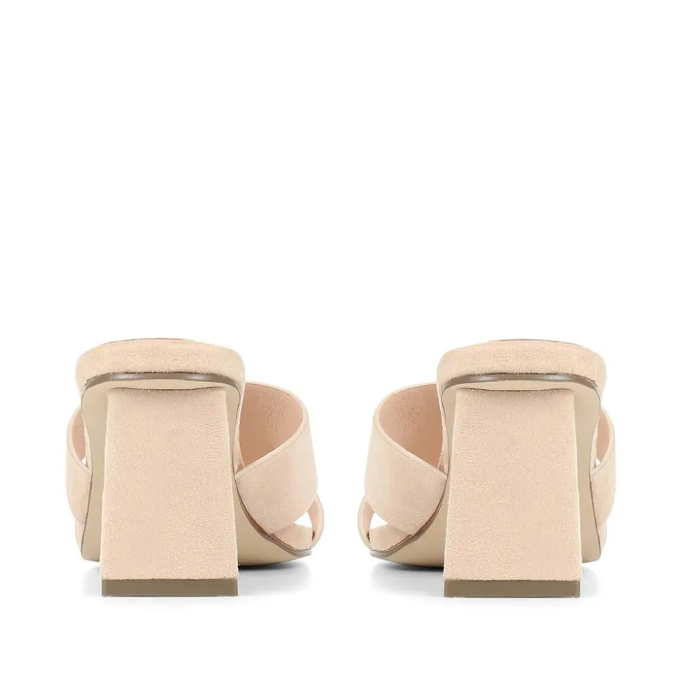 Block Heeled Sandals - Stone
