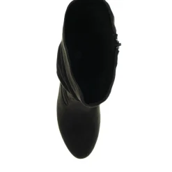 Block-Heeled Smart Long Boots - Black