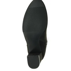 Block-Heeled Smart Long Boots - Black