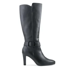 Block Heel Elegant Long Boots - Black