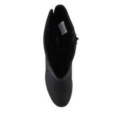 Block Heel Long Boots - Black