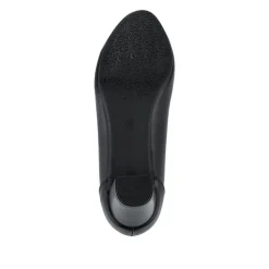 Block Heel Slip On Court Shoes With Cushion Insole - Black