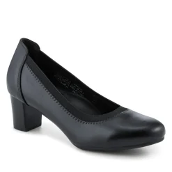 Block Heel Slip On Court Shoes With Cushion Insole - Black