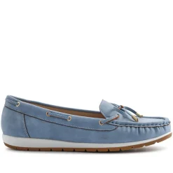 Bow Detailed Moccasins - Denim