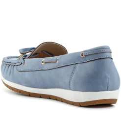 Bow Detailed Moccasins - Denim