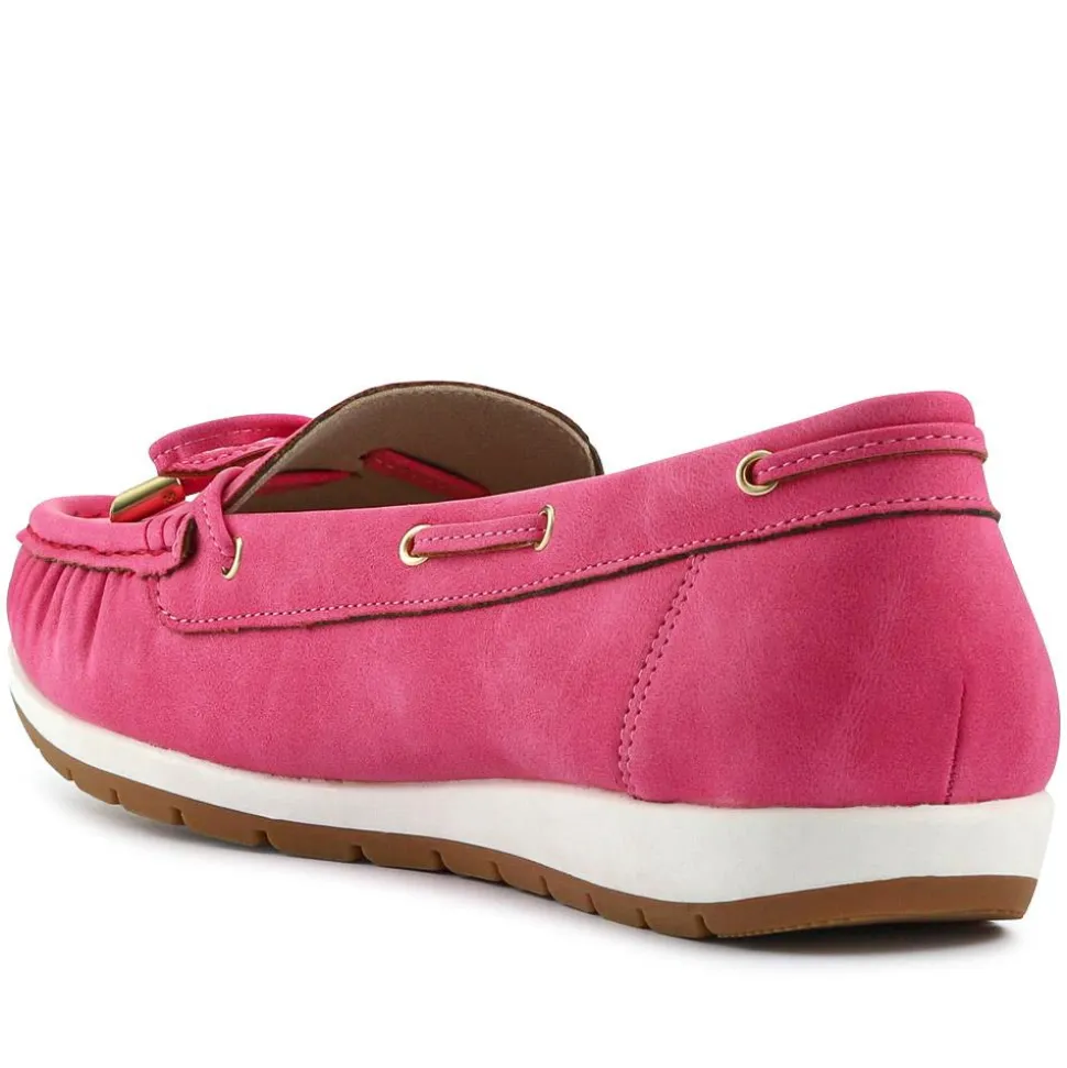 Bow Detailed Moccasins - Fuschia