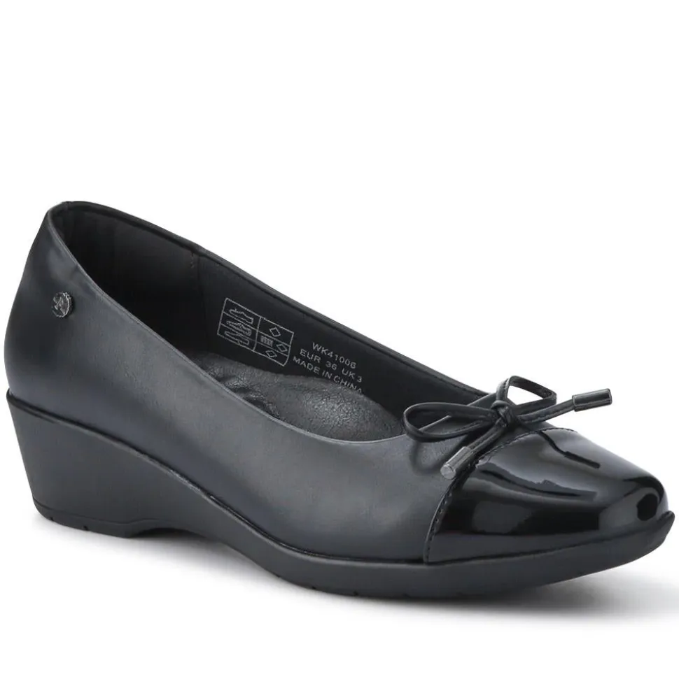 Bow-Detailed Wedged Pumps - Black