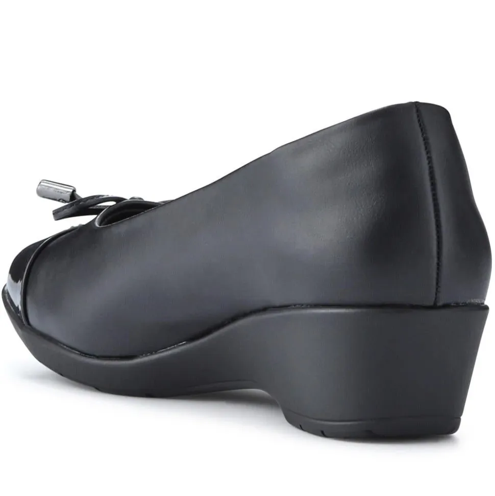 Bow-Detailed Wedged Pumps - Black