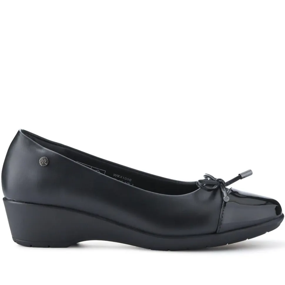 Bow-Detailed Wedged Pumps - Black