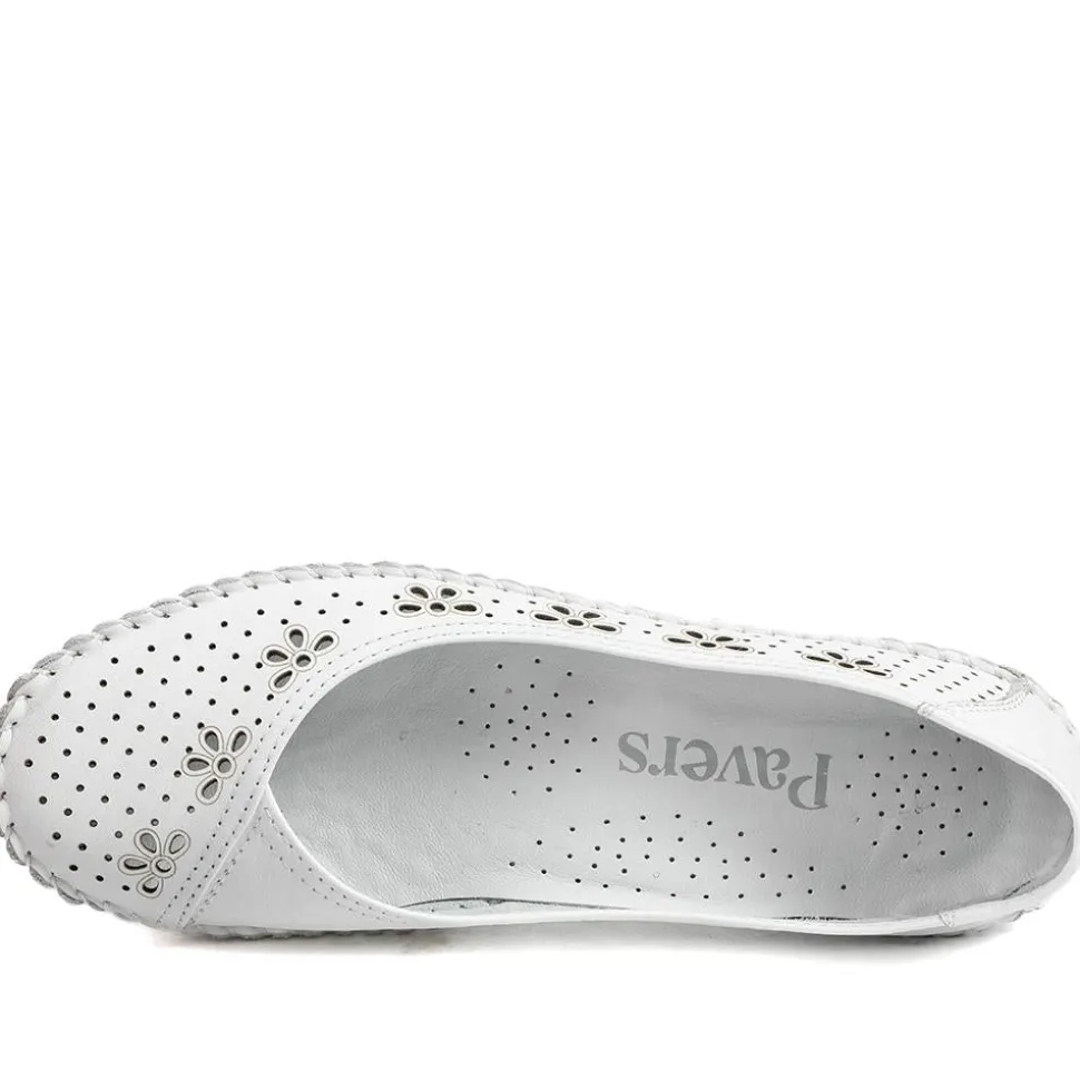 Breathable All Leather Grippy Pumps - White