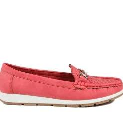 Breathable Buckle Detailed Moccasins - Red